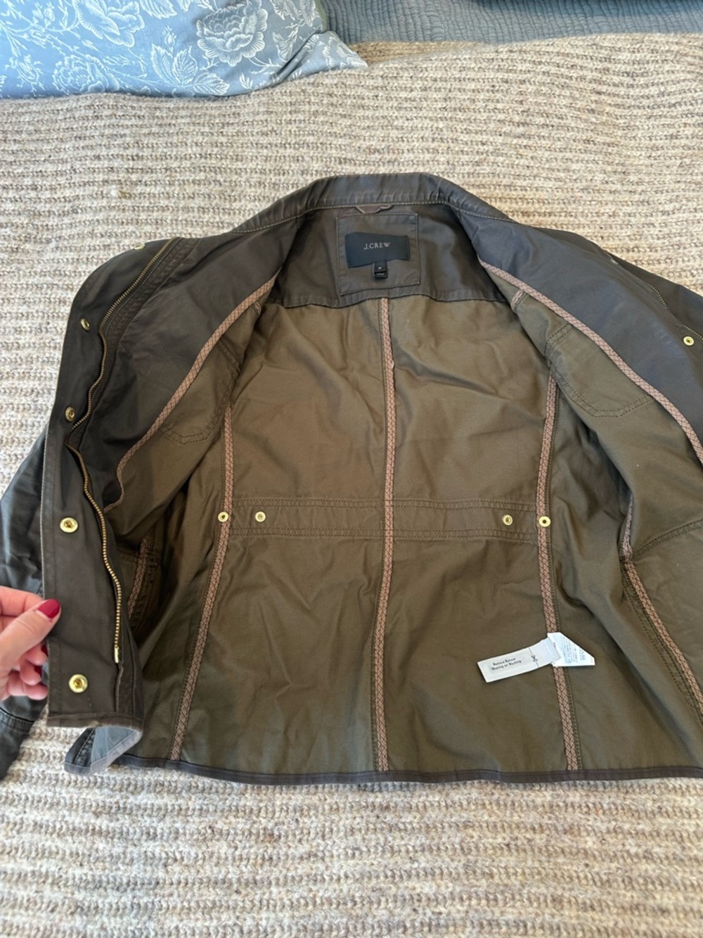 J Crew Medium Utility Field Jacket - Dark Brown Green - Picture 6 of 9